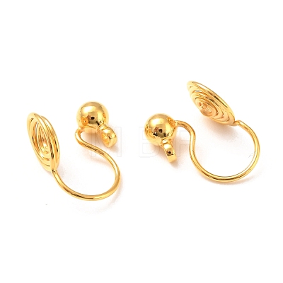 Brass Clip-on Earring Converters Findings KK-D060-04G-01-1