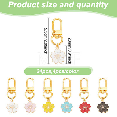 24Pcs 6 Colors Alloy Enamel Pendant Decorations HJEW-GO00008-1