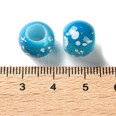 Spray Painted ABS Plastic European Beads KY-G033-01B-05-1
