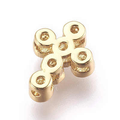 Brass Micro Pave Cubic Zirconia Beads ZIRC-E152-07G-RS-1