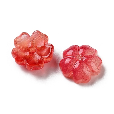 Dyed & Heated Gradient Color Glass Bead Cap GLAA-D307-01H-1