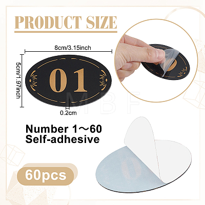 6 Bags 6 Styles Acrylic Number Plate AJEW-OC0016-08-1