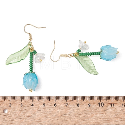 Acrylic & Lampwork Dangle Earrings EJEW-MZ00711-1