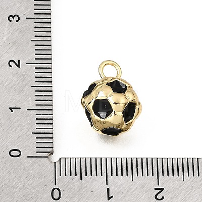 Brass Black Enamel Pendants KK-Z163-02G-B-1