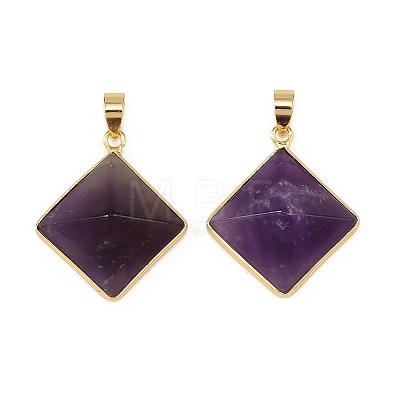 Natural Amethyst Pendants G-H359-03G-03-1