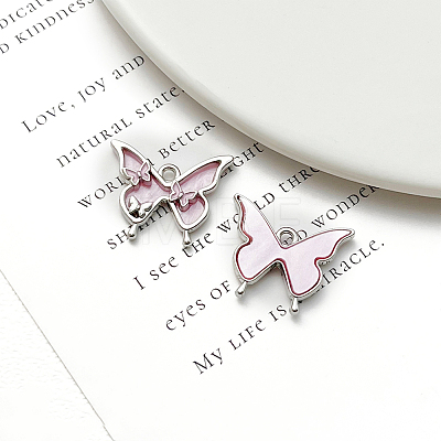 Butterfly Platinum Alloy & Resin Pendants PW-WG34E84-02-1