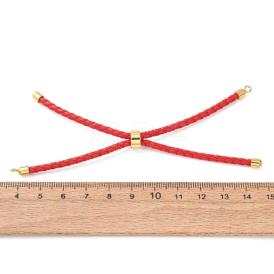 Adjustable Round Braided Microfiber Leather Cord Bracelet Making LS-KK-CBAC260-01G-29-1