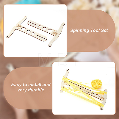 Wooden Tool for Spinning & Winding Yarn TOOL-WH0155-49-1