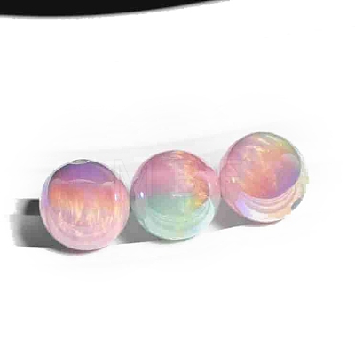 20Pcs Gradient Color & UV Plating Rainbow Iridescent Opaque Resin Beads PW-WG1BD98-09-1