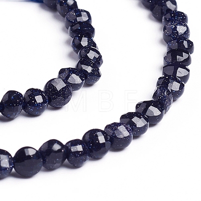 Synthetic Blue Goldstone Beads Strands G-E560-C02-4mm-1