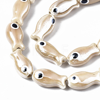 Handmade Porcelain Ceramic Beads Strands PORC-T006-03K-1