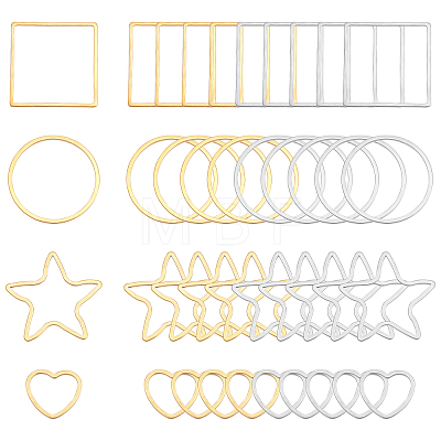 Unicraftale 80Pcs 8 Style 304 Stainless Steel Linking Ring STAS-UN0018-39-1