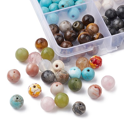 225Pcs 15 Styles Natural & Synthetic Mixed Gemstone Beads Set G-FS0005-72-1