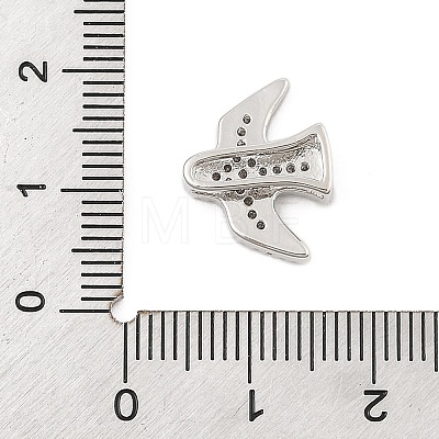 Brass Micro Pave Clear Cubic Zirconia Slide Charms ZIRC-I068-33P-1