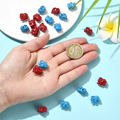 20Pcs 2 Colors Synthetic Coral Beads CORA-YW0001-03-1