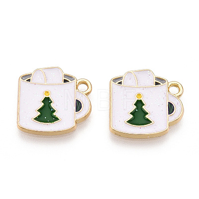 Christmas Theme Rack Plating Alloy Enamel Charms PALLOY-O109-29LG-1