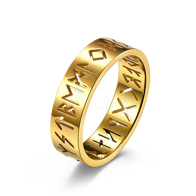 Hollow Word Stainless Steel Finger Rings FIND-PW0020-13E-G-1