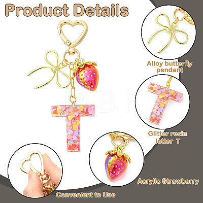 Alloy & Resin Pendant Decorations HJEW-YW00401-06-1