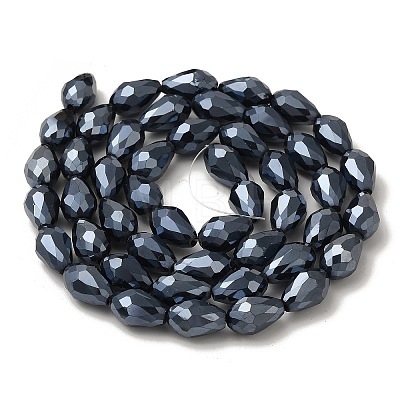 Electroplate Glass Beads Strands EGLA-E010-10x15mm-F03-1