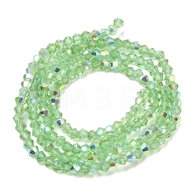 AB Color Plated Transparent Glass Beads Strands GLAA-G127-01G-1