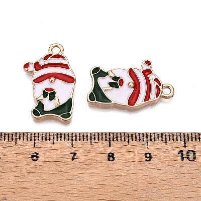 Christmas Theme Rack Plating Alloy Enamel Pendants ENAM-T021-12KCG-1