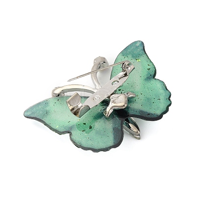 Butterfly Transparent Resin Brooch JEWB-M047-01H-1