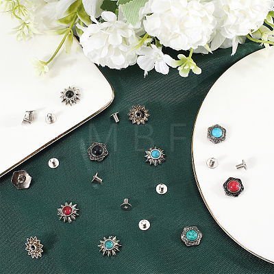 CRASPIRE 24 Sets 8 Style Alloy Buttons FIND-CP0001-85-1