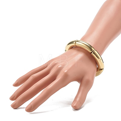 Chunky CCB Plastic Curved Tube Beads Stretch Bracelet for Men Women BJEW-JB06992-01-1
