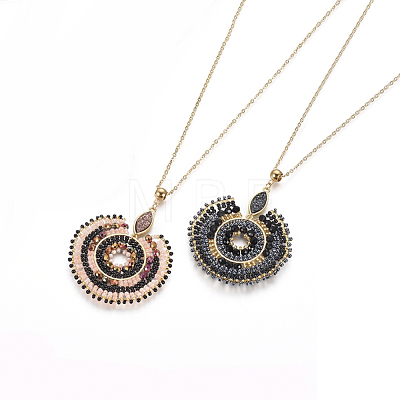 European Bohemian Style Pop Pendant Necklaces NJEW-I233-04G-1