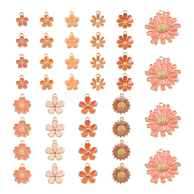 40Pcs 10 Styles Alloy Enamel Pendants ENAM-TA0004-09-1
