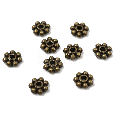 Tibetan Style Alloy Beads Daisy Spacer Beads X-LF1249Y-01AB-RS-1