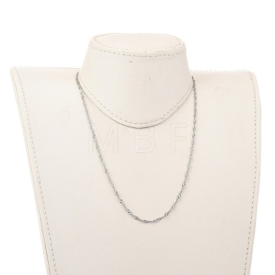 304 Stainless Steel Singapore Chain Necklaces NJEW-JN02930-03-1