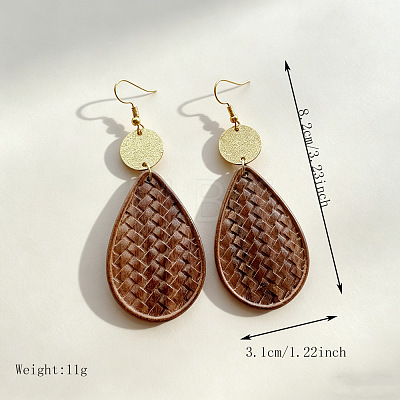 Wood & Alloy Dangle Earrings WGFF9D5-04-1