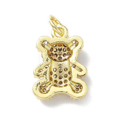 Rack Plating Brass Micro Pave Cubic Zirconia Charms KK-H443-06G-02-1