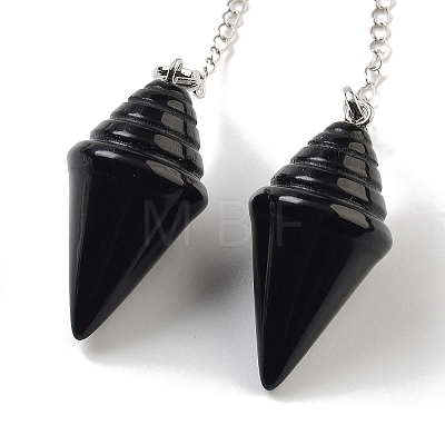 Natural Obsidian Pointed Dowsing Pendulums G-K338-13P-04-1