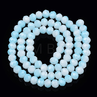 Two-Tone Imitation Jade Glass Beads Strands GLAA-T033-01B-05-1