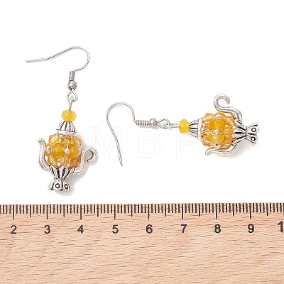 Glass Seed Beaded Dangle Earrings EJEW-MZ00703-01-1