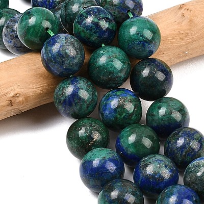 Natural Chrysocolla and Lapis Lazuli Beads Strands G-L648-A12-16mm-1