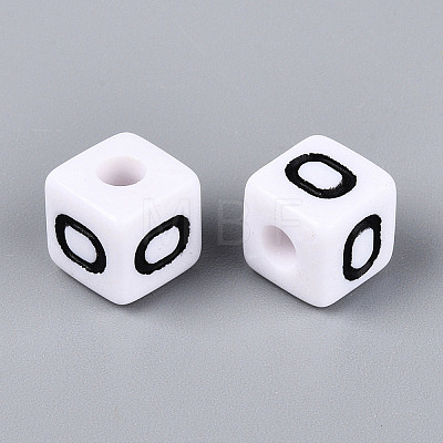 Opaque Acrylic European Large Hole Beads SACR-N020-01B-01-1