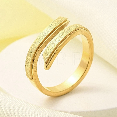 Textured 304 Stainless Steel Cuff Ring for Women RJEW-L126-13B-G-1