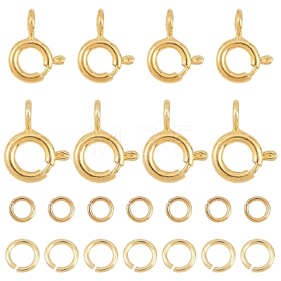 20Pcs 2 Styles Brass Spring Ring Clasps KK-YW0004-54-1