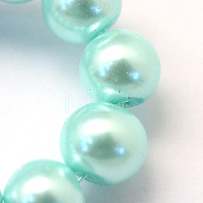 Baking Painted Pearlized Glass Pearl Round Bead Strands X-HY-Q330-8mm-45-1