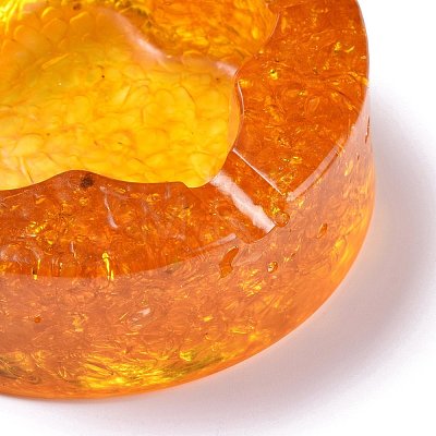 Resin with Natural Citrine Chip Stones Ashtray DJEW-F015-05H-1