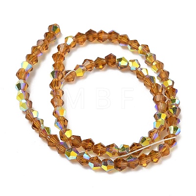Electroplate Transparent Glass Beads Strands EGLA-K015-18U-1