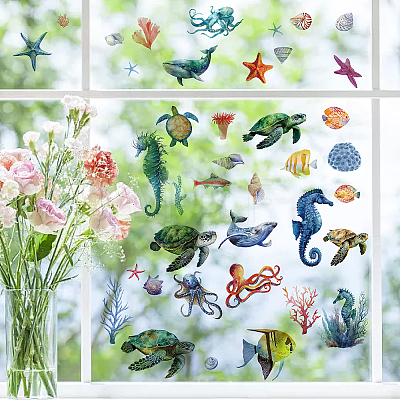 8 Sheets 8 Styles PVC Waterproof Wall Stickers DIY-WH0345-049-1