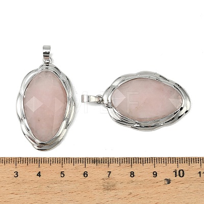 Natural Rose Quartz Faceted Pendants G-D102-02P-04-1
