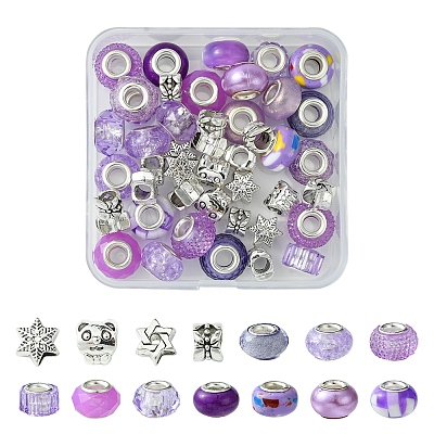 DIY Tibetan Style Alloy & Resin European Beads Making Finding Kits DIY-FS0006-78D-1