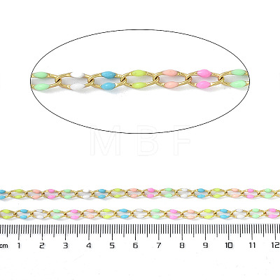 Ion Plating(IP) 304 Stainless Steel Dapped Chains AJEW-Q150-09G-08-1