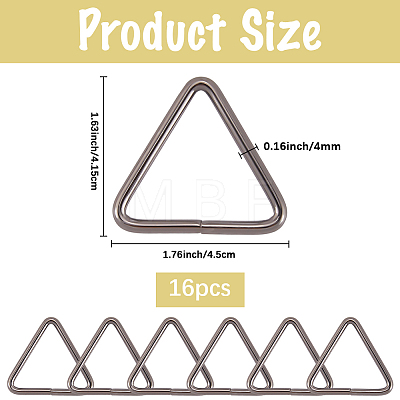 16Pcs Triangle Iron Linking Rings IFIN-CL0001-07B-1