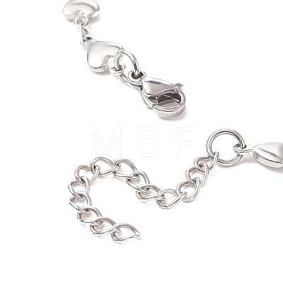304 Stainless Steel Heart Chain Necklace for Women NJEW-TA00061-1